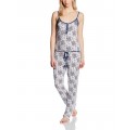 Combinaison Pyjama fines bretelles imprimé - Bleu/Blanc