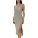 Robe sans manches ouverte-beige