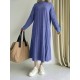 Robe avec manches longues-Bleu roi
