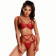 Ensemble lingerie sexy-bordeaux