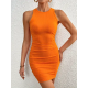 Robe ajustée sans manches-orange