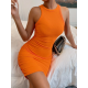 Robe ajustée sans manches-orange