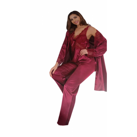 Ensemble 3 Pieces avec pantalon-bordeaux