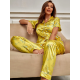 Ensemble pyjama 2 pièces motif fleurs-Jaune