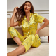 Ensemble pyjama 2 pièces motif fleurs-Jaune