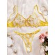 Ensemble soutien gorge brodé fleurs