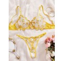 Ensemble soutien gorge brodé fleurs