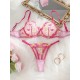 Ensemble soutien gorge brodé fleurs