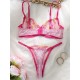 Ensemble soutien gorge brodé fleurs