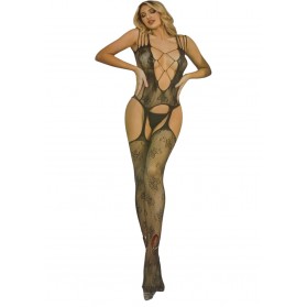 Bodystocking effet porte-jarretelle-noir