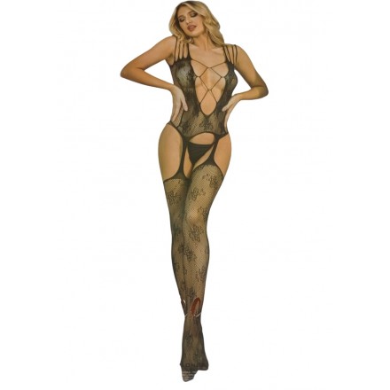 Bodystocking effet porte-jarretelle-noir