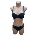 Ensemble soutien gorge rembourré avec culotte-Bleu nuit