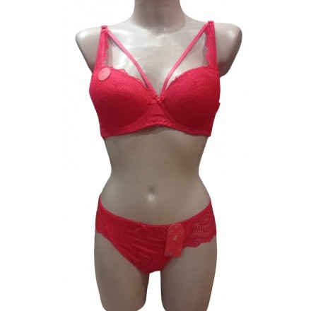 Ensemble soutien gorge avec culotte-Rouge