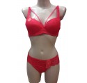 Ensemble soutien gorge avec culotte-Rouge