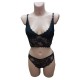 Ensemble soutien gorge avec culotte en dentelle-noir