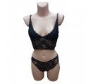 Ensemble soutien gorge avec culotte en dentelle-noir