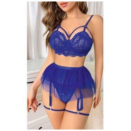 Ensemble lingerie sexy -Bleu Roi