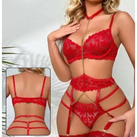 Ensemble lingerie sexy -Rouge