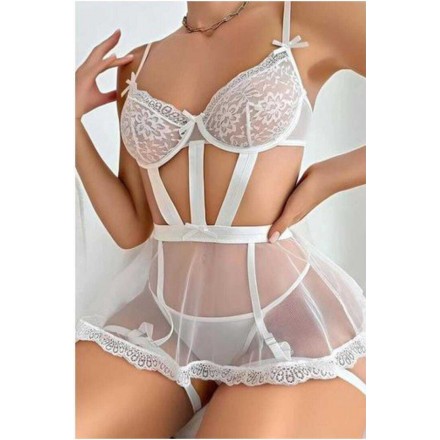 Ensemble lingerie sexy -Blanc