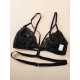 Ensemble soutien gorge avec string en dentelle-noir