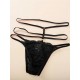 Ensemble soutien gorge avec string en dentelle-noir