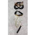 Harnais collier cou avec masque doré