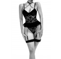 Lingerie body avec jarretière -noir