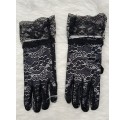 Gants en dentelle avec doigt-Noir