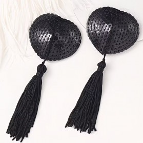 Cache tetons motif cœur rouge