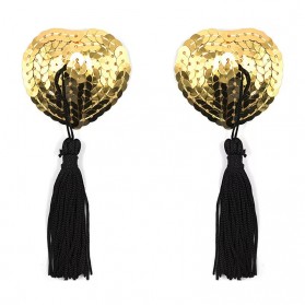 Cache tetons motif cœur NOIR