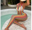 Bodystocking arc en ciel- ajouré
