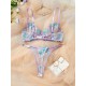 Ensemble soutien gorge brodé fleurs